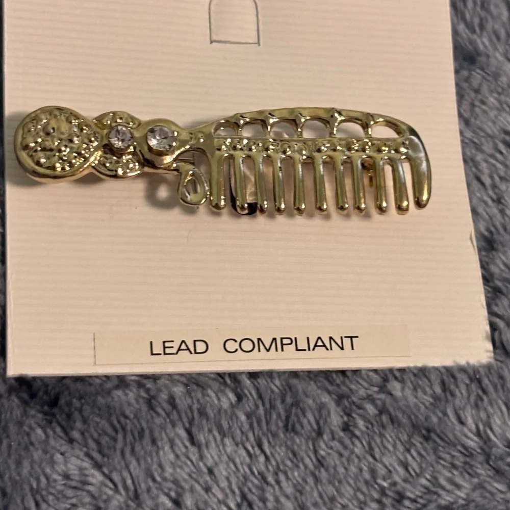 Elegant Gold Hair Comb‎ Brooch
